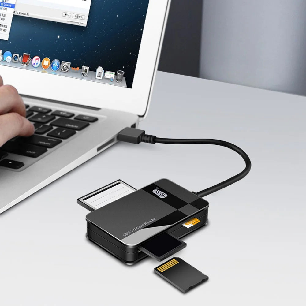 KAWAU C368 USB 3.0 5Gbps High Speed Memory Card Reader for SD / CF / TF / MS Card Reader - 3