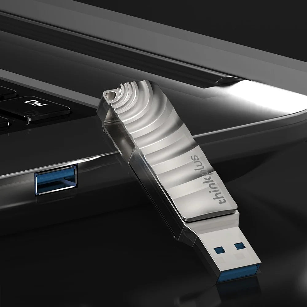 LENOVO THINKPLUS MU232 32GB for iPhone 15 Series USB+Type-C Data Storage Thumb Stick Rotating Design High-speed USB 3.2 Flash Drive - 7