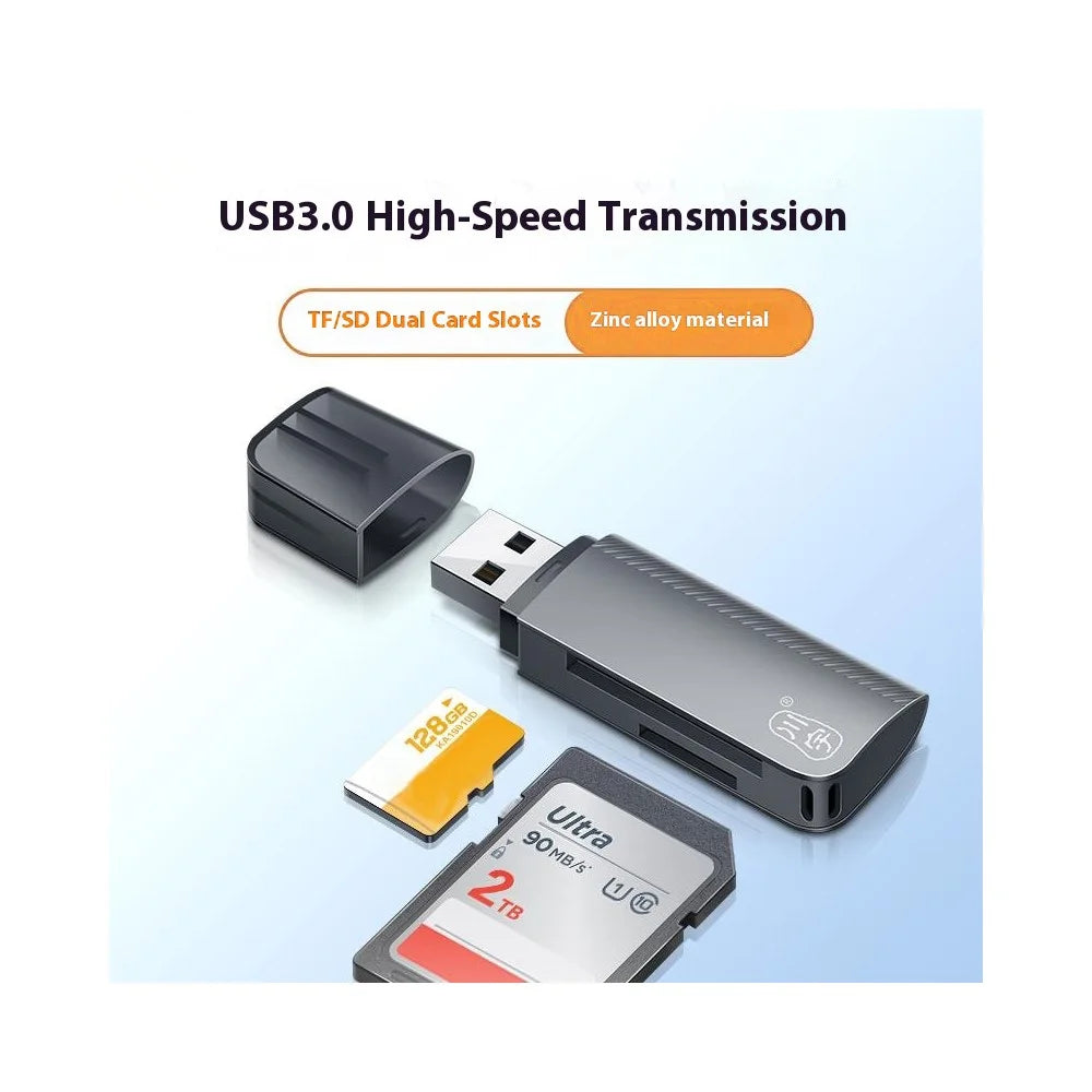 KAWAU C370 USB3.0 SD+TF 2-in-1 Card Reader Portable Mini Metal Card Reader with Single Drive Letter - 3