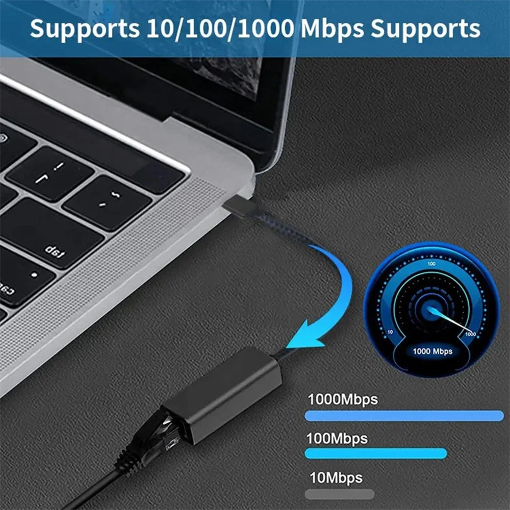 MINDPURE UR002 USB3.0 to RJ45 Gigabit Ethernet Adapter Computer Network Connector - Black - 7