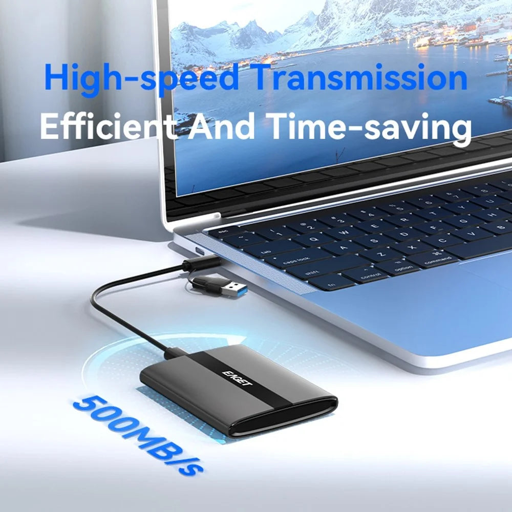 EAGET ET-M8 1TB Portable SSD 500MB / S High Speed Aluminum Alloy Type C External Solid State Drive - 4