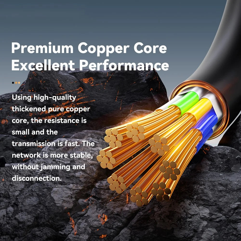 ESSAGER PVC 2m CAT8 Ethernet Cable Home Office 40Gbps 2000MHz High Speed Data Transfer Cable - 6