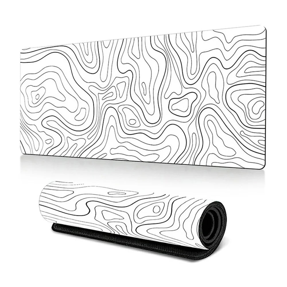 300*800*3mm Stylish Abstract Pattern Mouse Pad Anti-skid Rubber Desktop Mat - Line-1 - 1