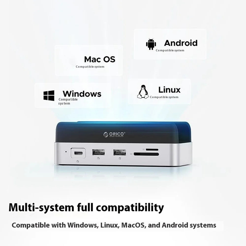 ORICO VS10 For Mac mini M4 Expansion Dock Converter M.2 SSD Enclosure Desktop Storage Base - 7