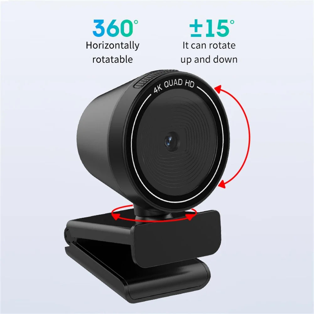 L5311 4K Ultra HD Computer Webcam without Remote Control Type-C Interface Auto Focus Camera with Rotating Base - Black - 2