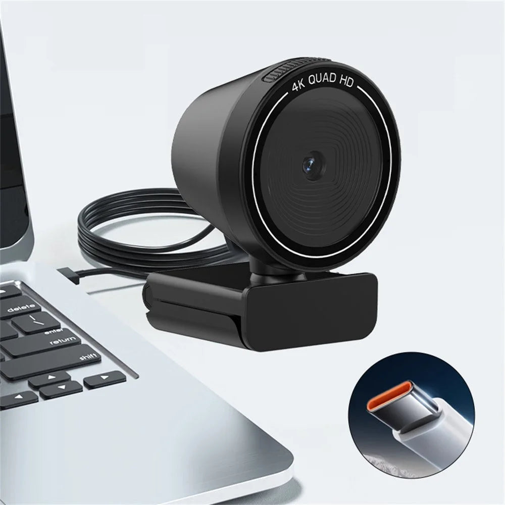 L5311 4K Ultra HD Computer Webcam without Remote Control Type-C Interface Auto Focus Camera with Rotating Base - Black - 3