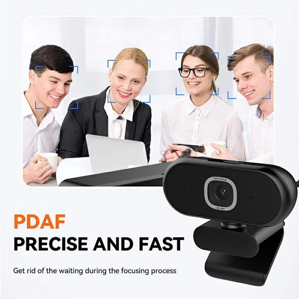 L60 4K USB Webcam Driver Free Auto Focus Camera High Definition Cam for Meeting Streaming - Silver - 4
