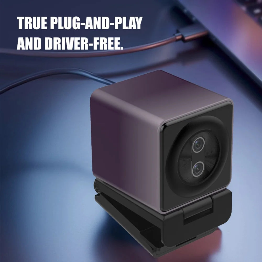 L43B Dual Lens 4K Ultra HD USB Webcam Auto Focus Computer Camera with Microphone and Remote Control - Black - 5