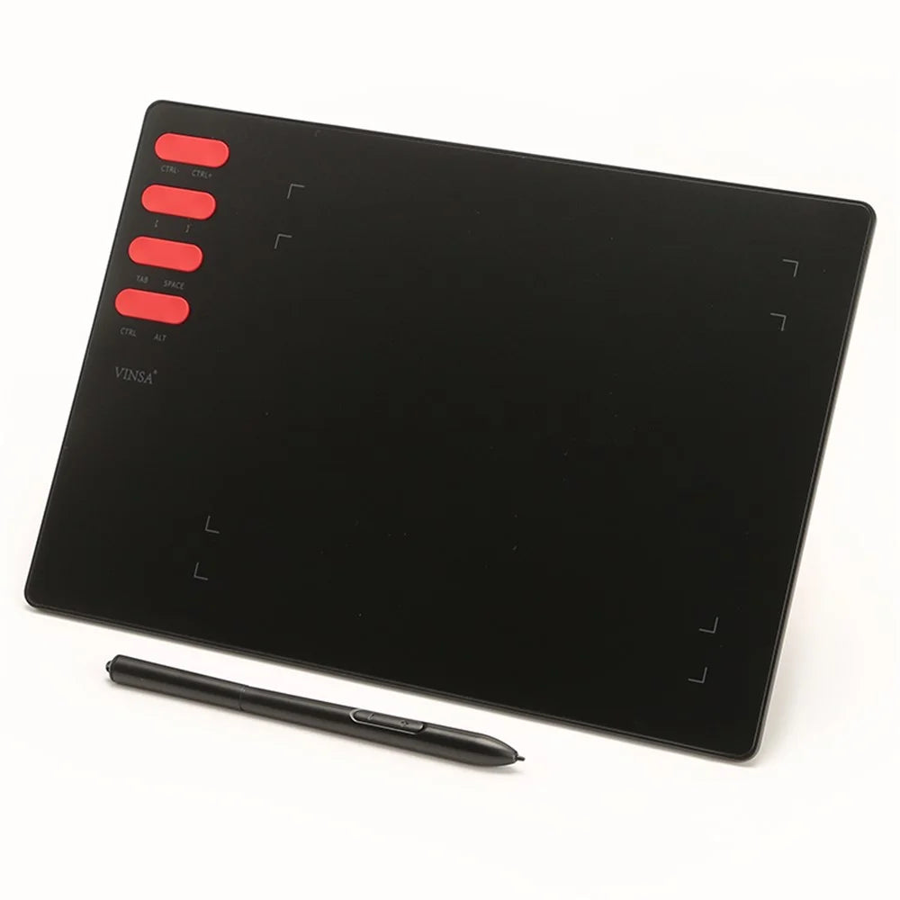 VINSA T505 Hand Drawing Board Digital Tablet with Shortcut Keys + Pressure Sensitive Pen Spare Refills OTG Adapter Set for Mobile Phone Computer Laptop - 2