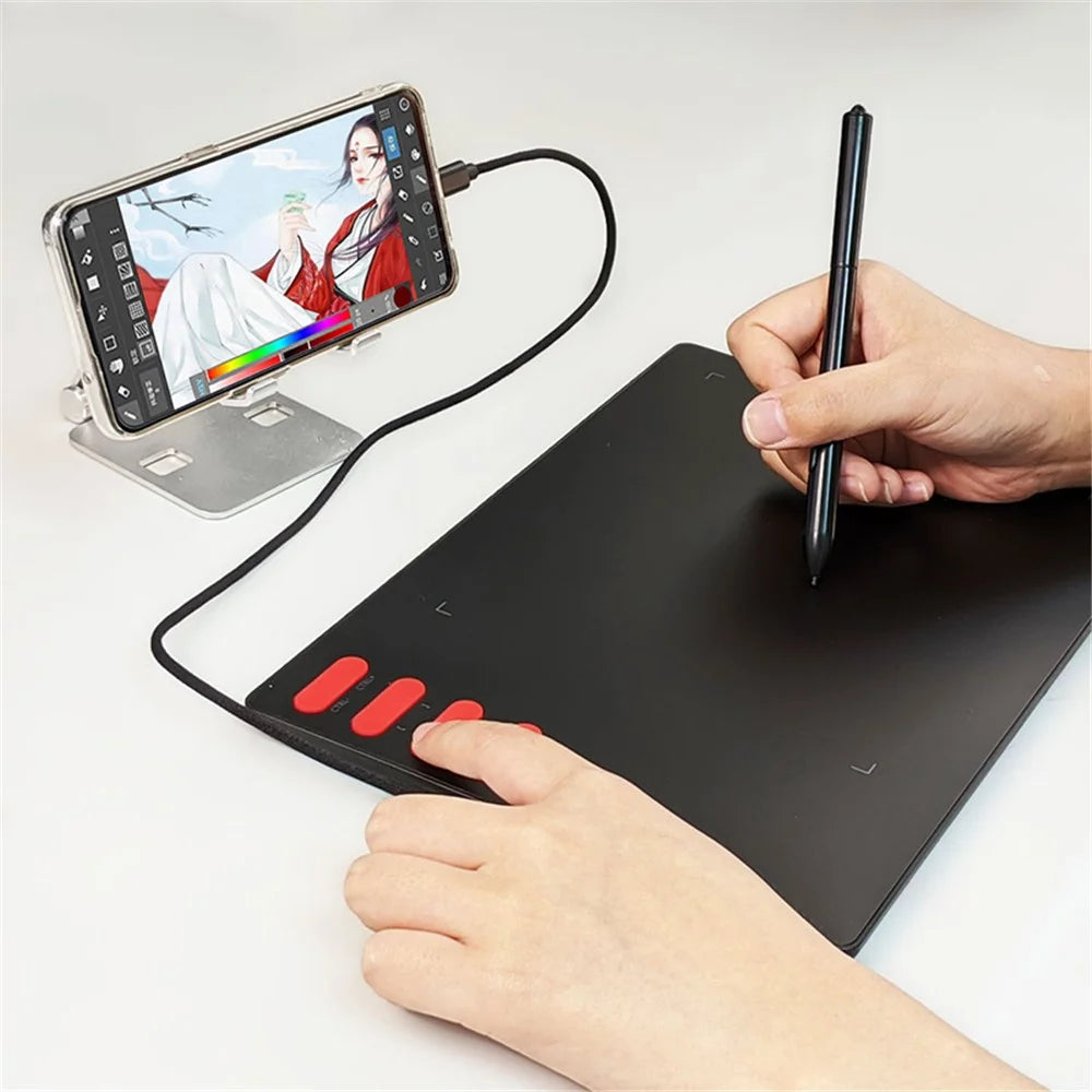 VINSA T505 for Mobile Phone/Computer/Laptop Electronic Digital Tablet Hand Drawing Board + Charging Free Pressure Sensitive Pen Refills OTG Adapter with Cable Kit - 7