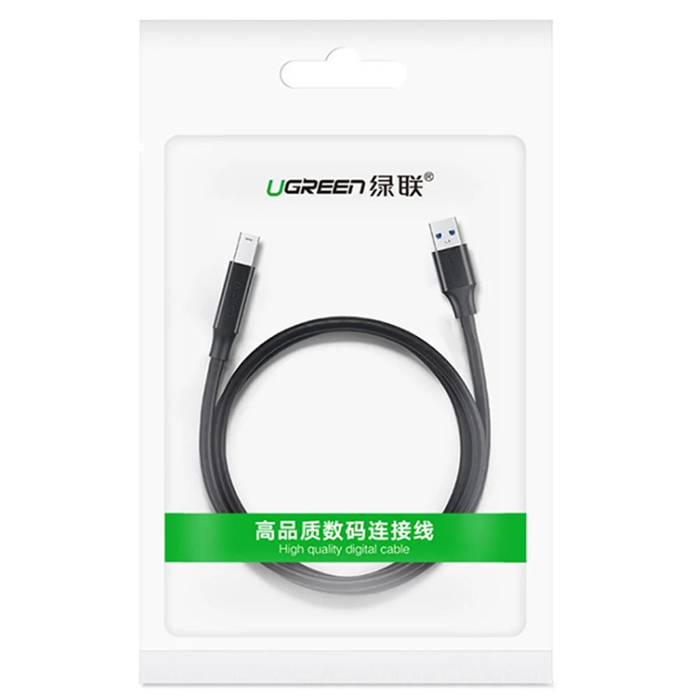 UGREEN 10372 2m USB3.0 Printer Data Cable High-Speed 5Gbps USB A Male to USB B Male Cable Adapter Mobile Hard Disk Box Monitor Fax Machine Cable for Printer/Scanner - 4