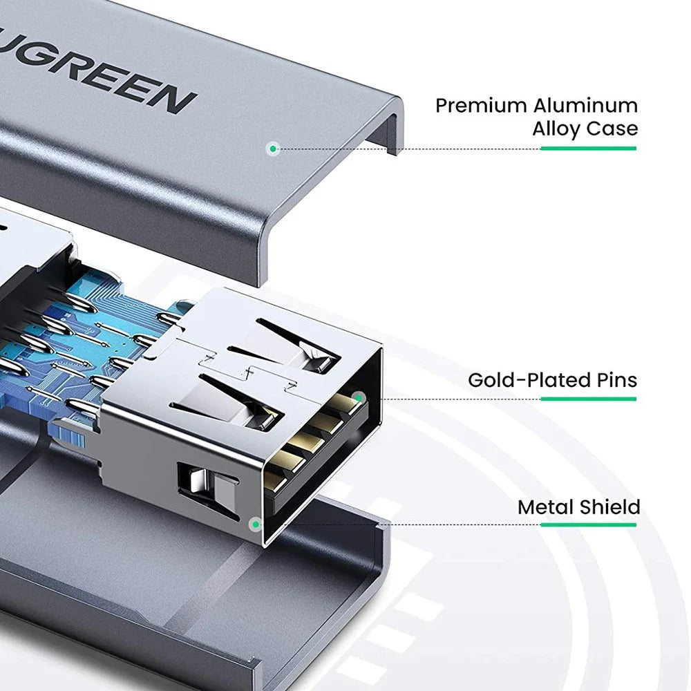 UGREEN 20119 USB A 3.0 Female to Female Adapter Aluminum Extension Connector USB 3.0 Coupler Female Converter Support 5Gbps Data Transfer Speed - 4
