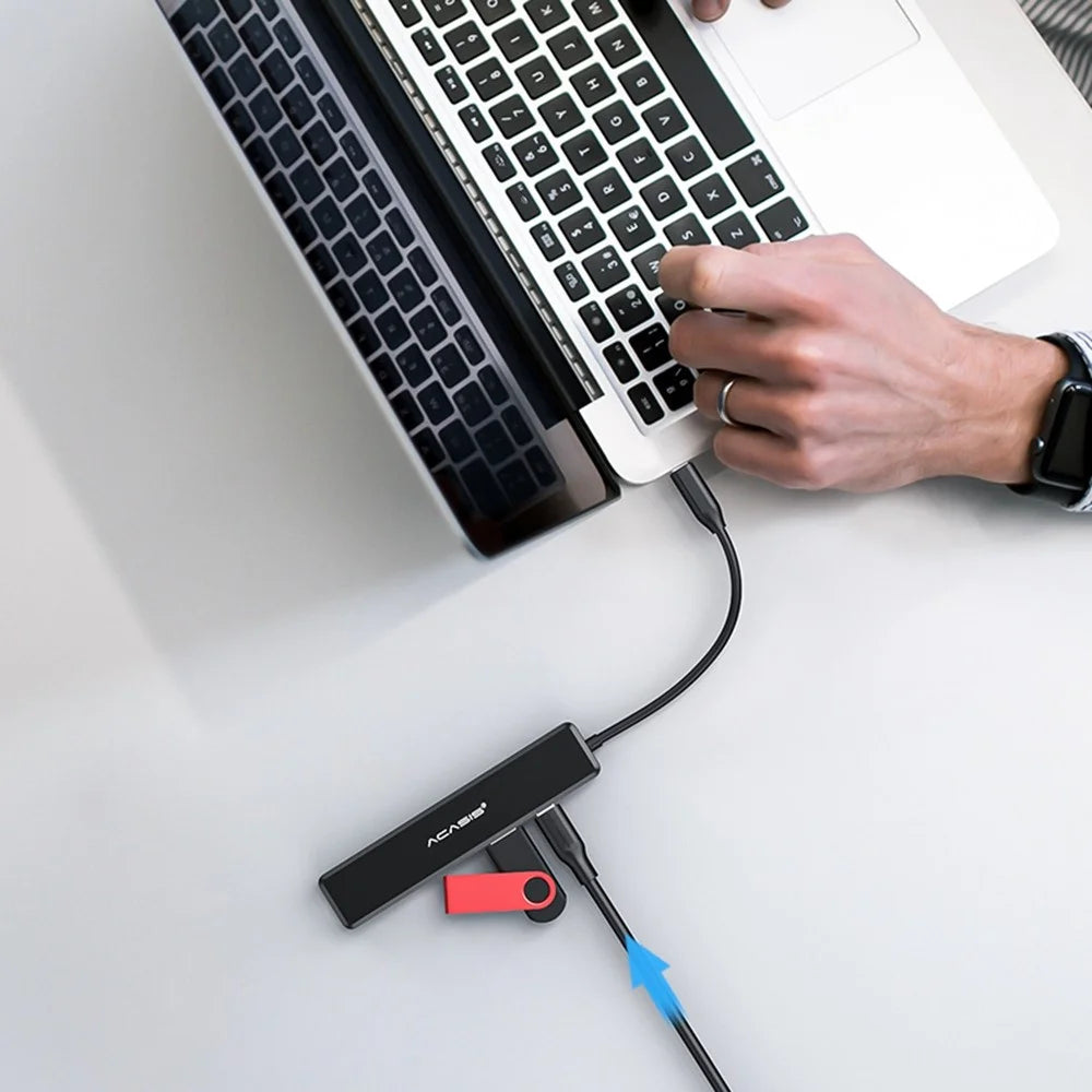 ACASIS CM069 6 in 1 Type C to USB 2.0 HD Hub Dock USB-C Type A 3.0 Splitter TF / SD Card Reader Support PD 60W Charging - 3