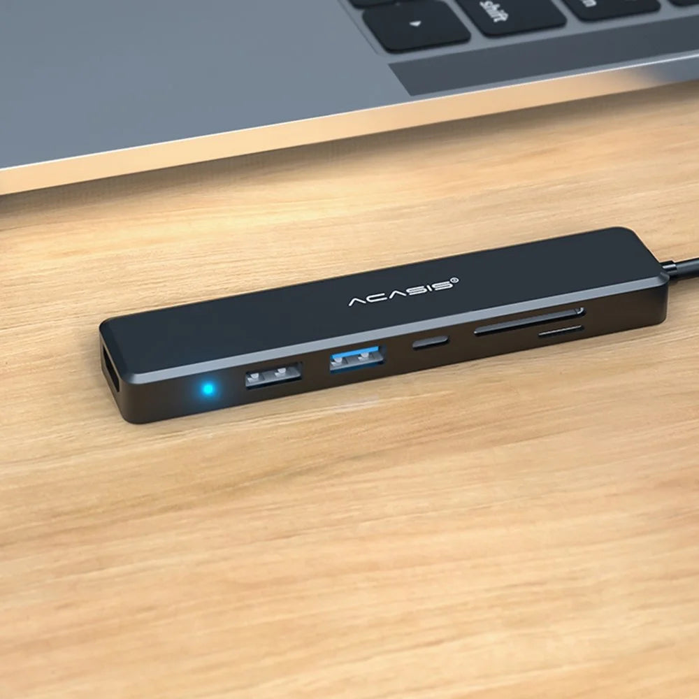 ACASIS CM069 6 in 1 Type C to USB 2.0 HD Hub Dock USB-C Type A 3.0 Splitter TF / SD Card Reader Support PD 60W Charging - 5