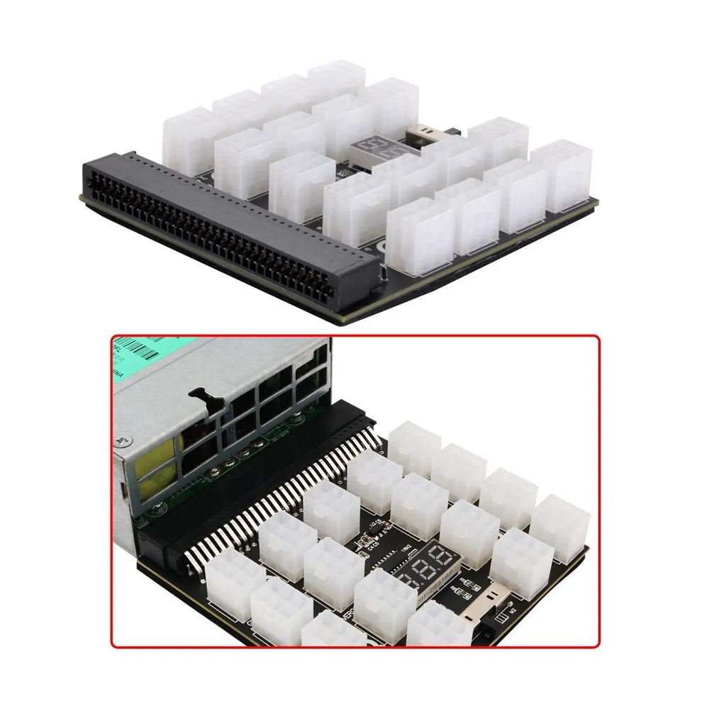 PW-001 12V ATX 17Ports 6Pin Power Supply Breakout Board Adapter Converter for Ethereum ETH BTC Mining Miner - 6