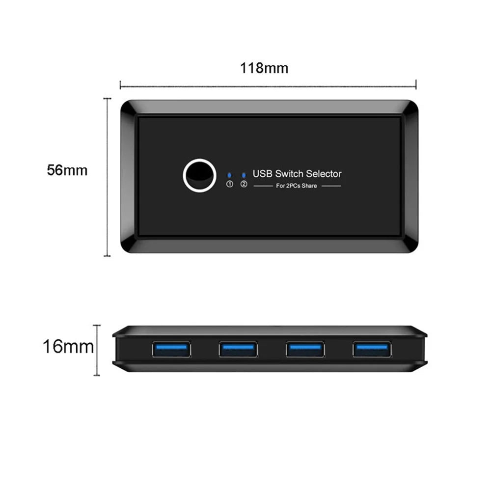 USB 3.0 Switcher Selector 2 Computers Sharing 4 USB Devices Suitable for Mouse Keyboard Printer USB Flash Drive Compatible with Mac OS / Windows / Linux - 7