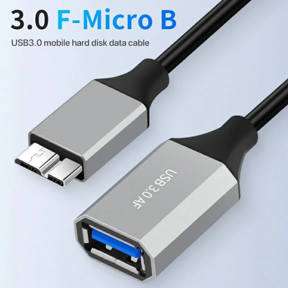 0.5m Plug and Play USB-A 3.0 Female to Micro B High Speed Transmission Mobile Hard Disk Data Cable - 3