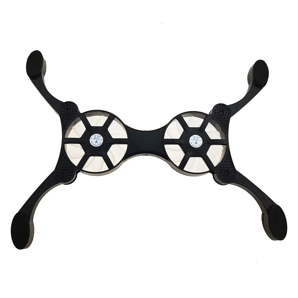 NB008 Foldable Laptop Cooling Pad 2 Fans Adjustable Notebook Stand Portable Computer Riser - 4