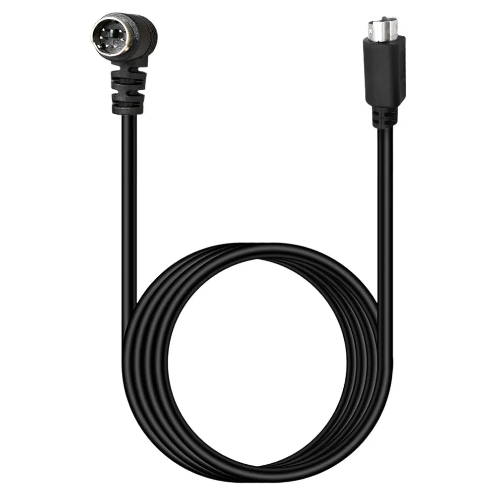 Mini DIN 6 Pin Cable 1.8 Meter Male Right Angle to Male Straight Connector Copper Core Extension Cord - 2