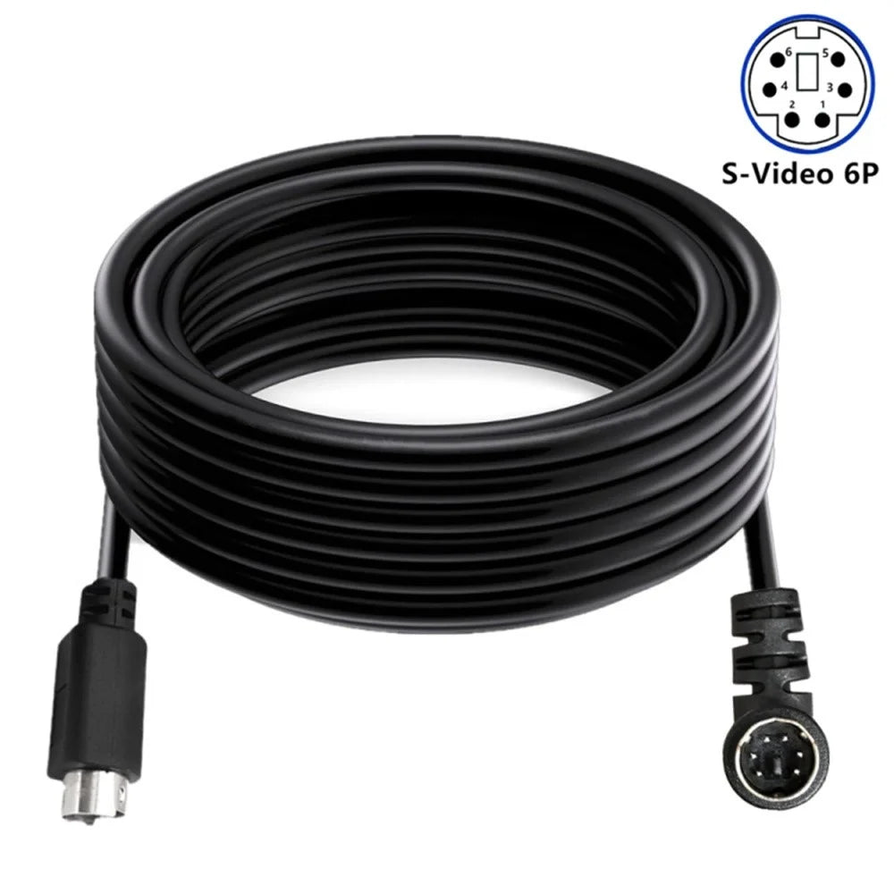 Mini DIN 6 Pin Cable 1.8 Meter Male Right Angle to Male Straight Connector Copper Core Extension Cord - 3
