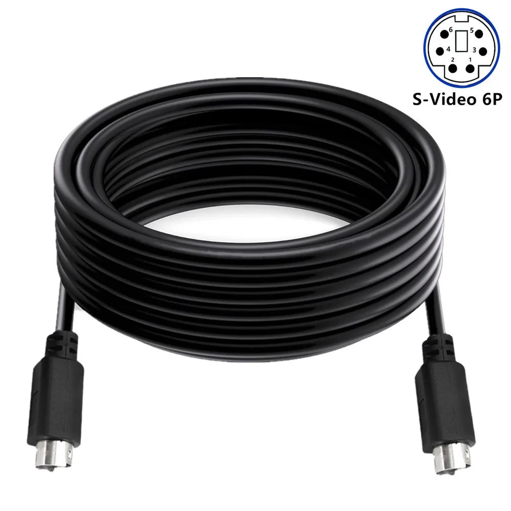 Mini DIN 6 Pin Cable 1.8 Meter Male to Male Straight Connectors Copper Core Extension Cord - 3