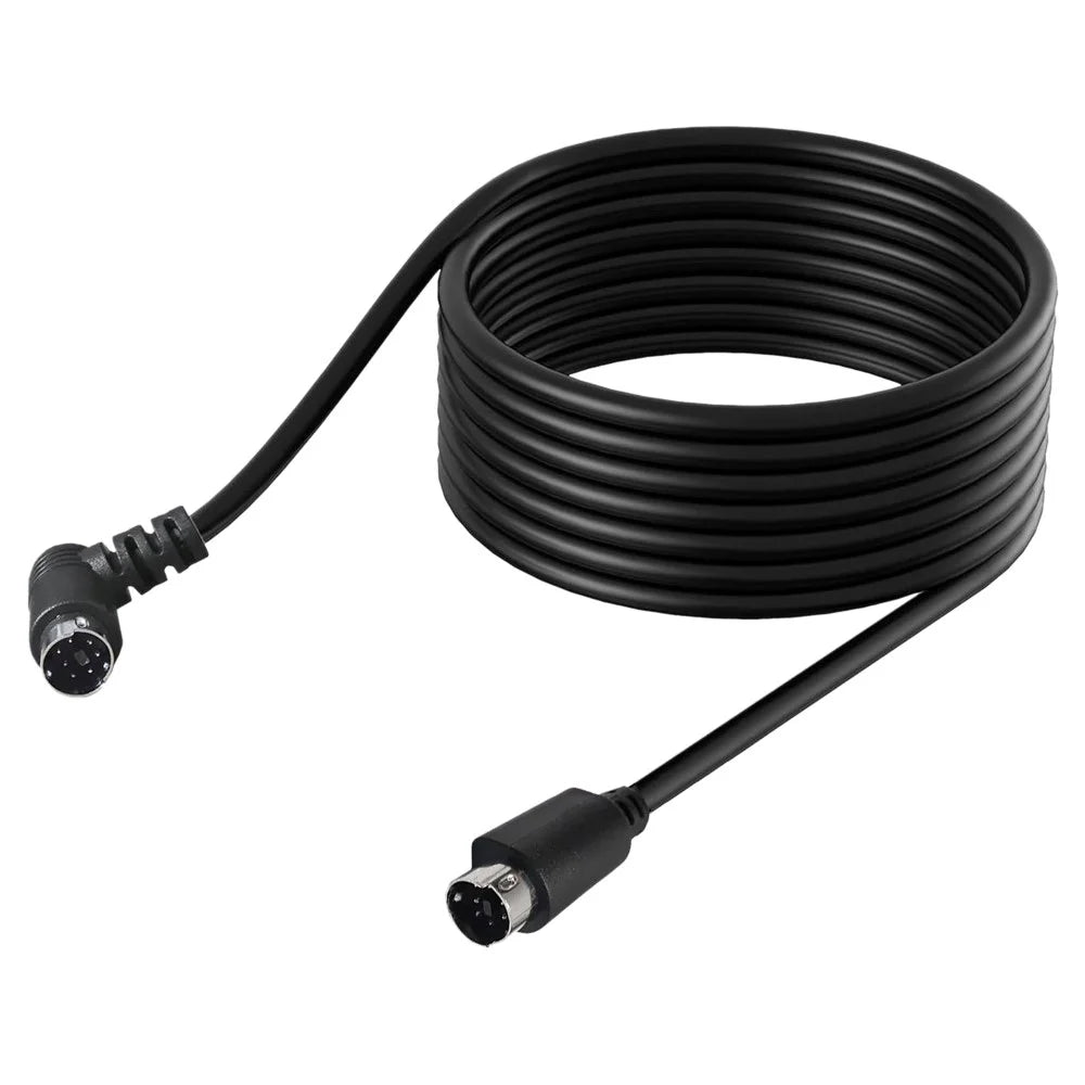 3m Mini DIN 7 Pin S-Video Cable Straight Male to Elbow Male Audio Video Transfer Cord - 3