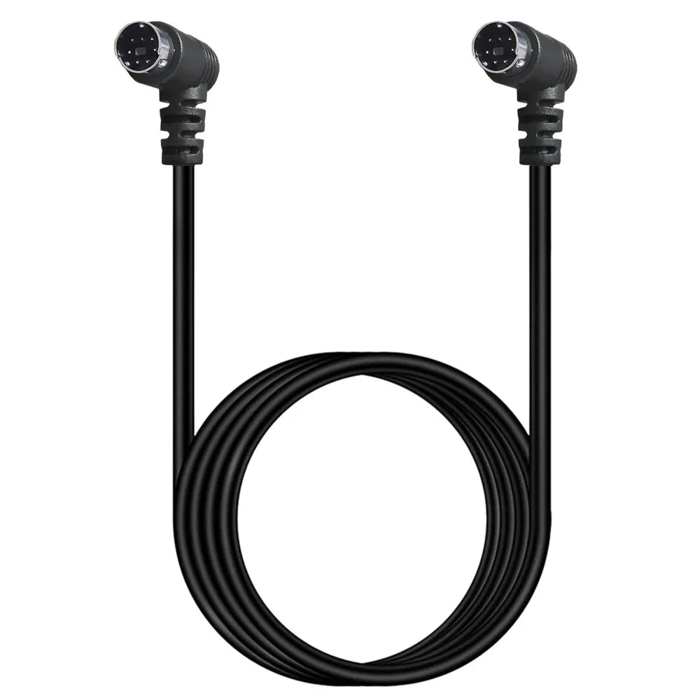 3m Mini DIN 7 Pin S-Video Cable Elbow Male to Elbow Male Audio Video Transfer Cord - 2