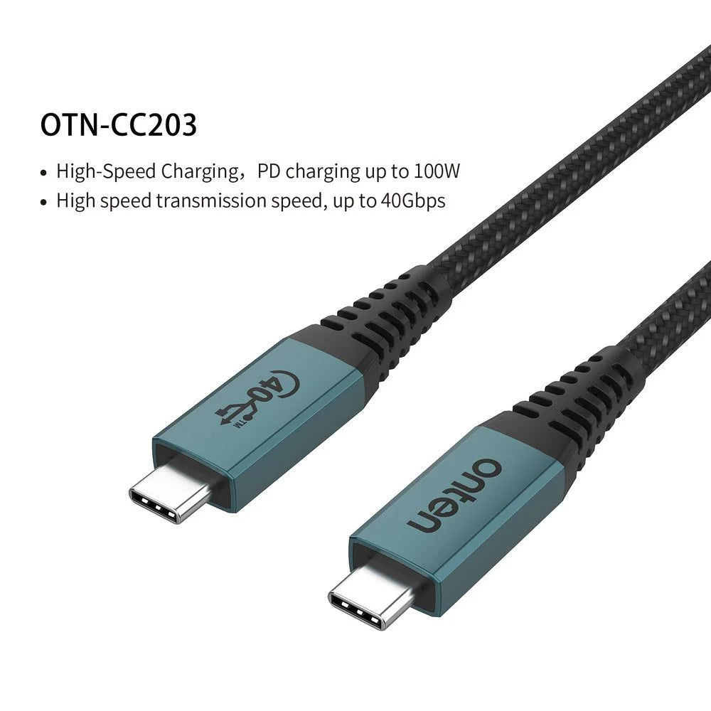 ONTEN 1.5m OTN-CC203 USB4 Cable 40Gbps PD 100W Charging Full Function Braided Video Data Cable - 2