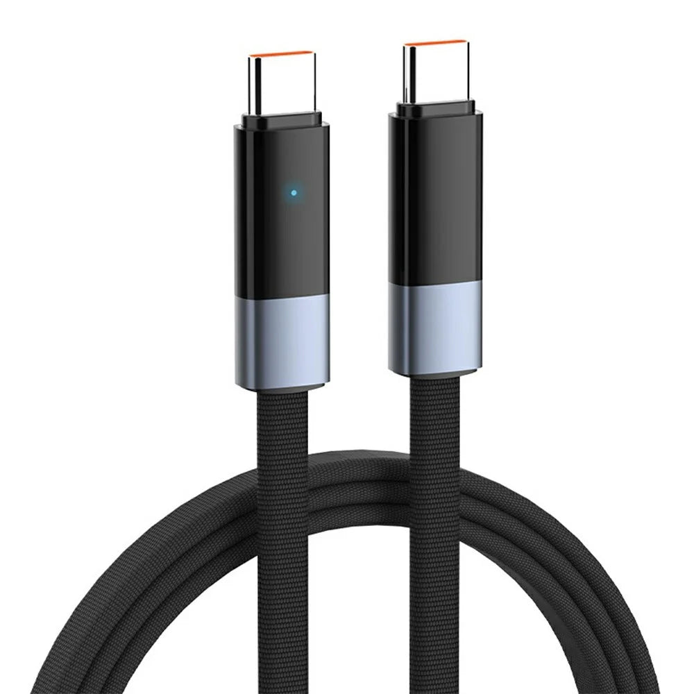 LDNIO LC241C 2m USB-C to USB-C Cable 65W PD Fast Charging Auto Power-Off Data Cord - Black - 1