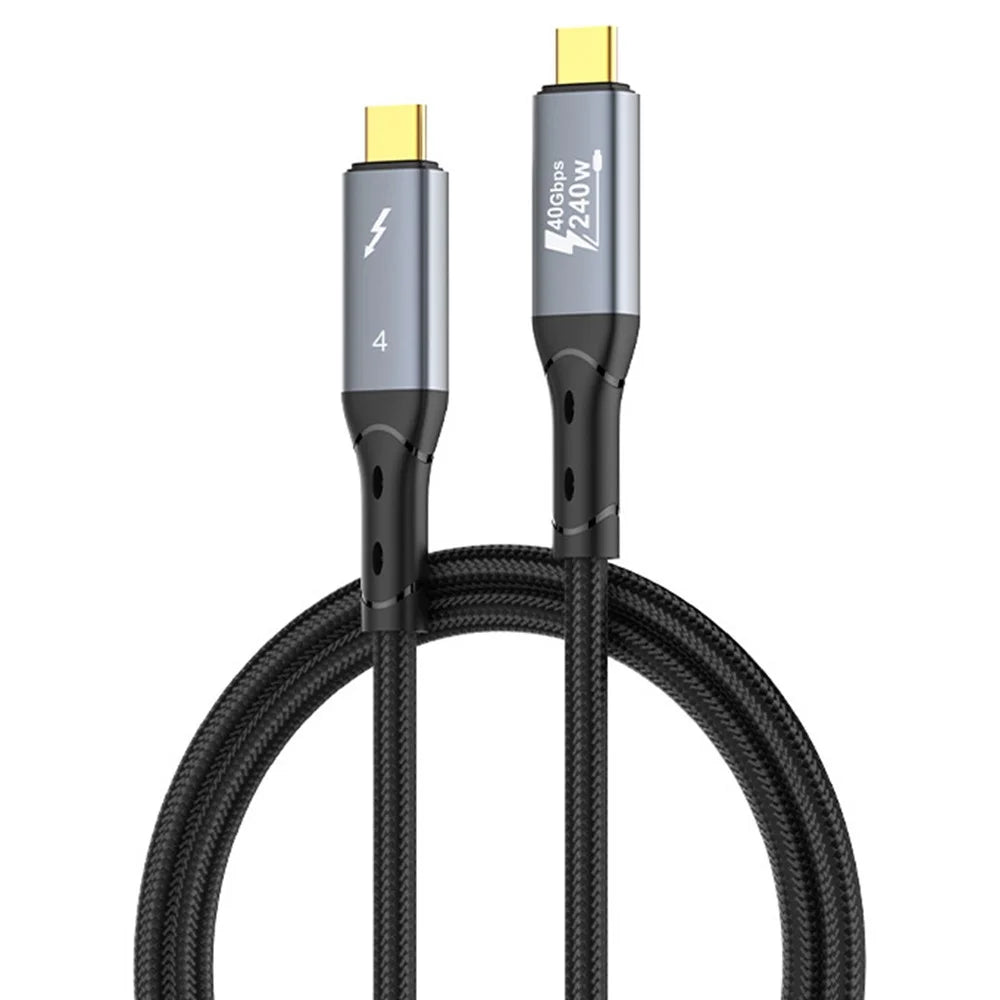 LDNIO TC10c 50cm USB4.0 Cable USB-C to USB-C 240W Fast Charging 8K Video 40Gbps Date Transfer Cable Compatible with Thunderbolt 3 / 4 - Black - 1