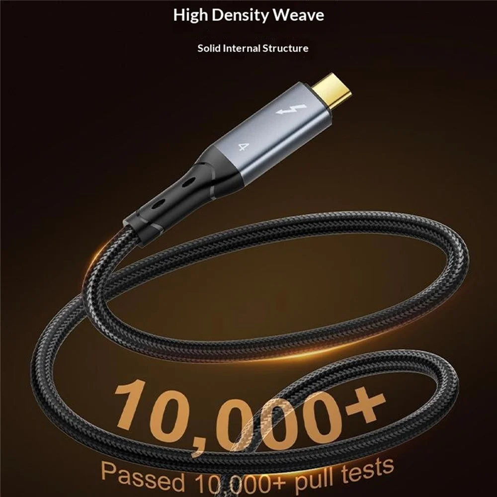 LDNIO TC10c 50cm USB4.0 Cable USB-C to USB-C 240W Fast Charging 8K Video 40Gbps Date Transfer Cable Compatible with Thunderbolt 3 / 4 - Black - 6