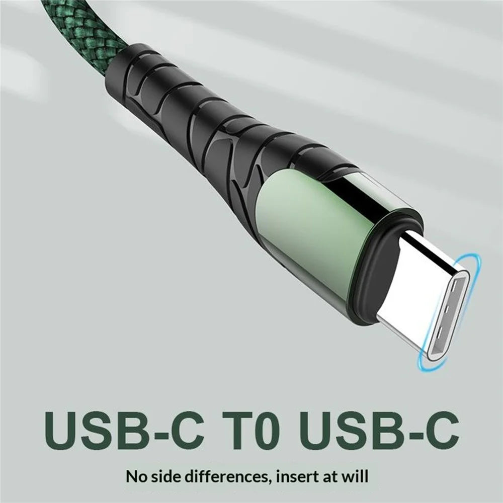 LDNIO LC101 1m USB-C to USB-C Cable 65W PD Fast Charging Braided Data Cable for Phone Tablet - Grey - 4