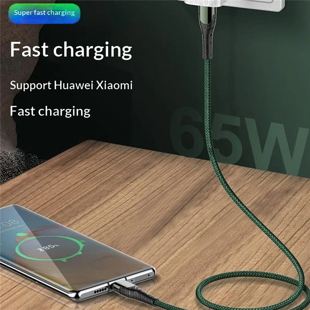 LDNIO LC101 2m USB-C to USB-C Cable 65W PD Fast Charging Braided Data Cable for Phone Tablet - Grey - 2