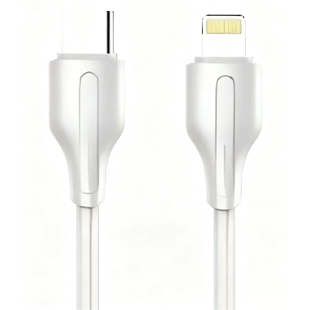 LDNIO LC121-I 2m USB-C to iP (5-14) Cable 30W PD / QC Fast Charging Data Cable for iPhone iPad - White - 1