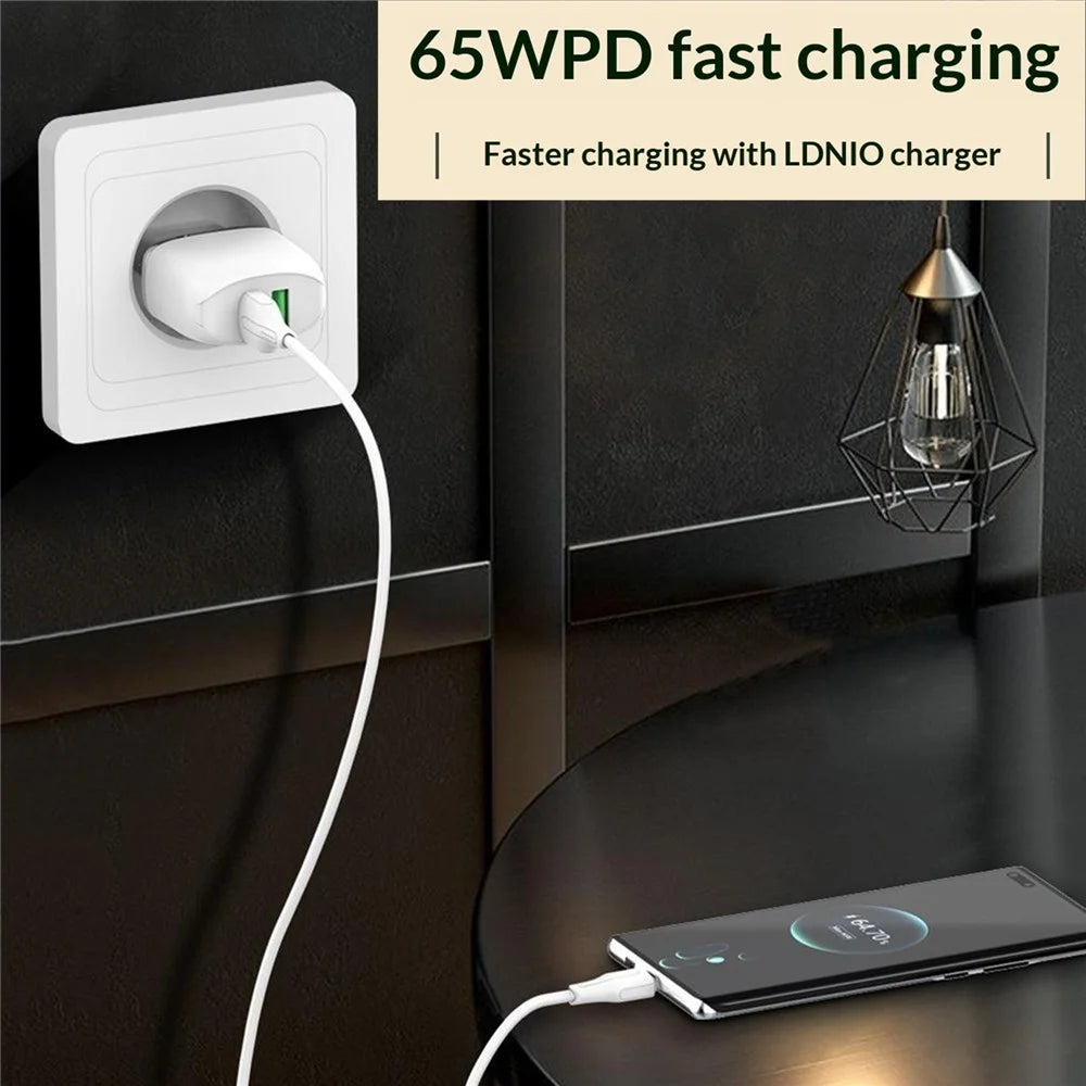 LDNIO LC121-I 2m USB-C to iP (5-14) Cable 30W PD / QC Fast Charging Data Cable for iPhone iPad - White - 3
