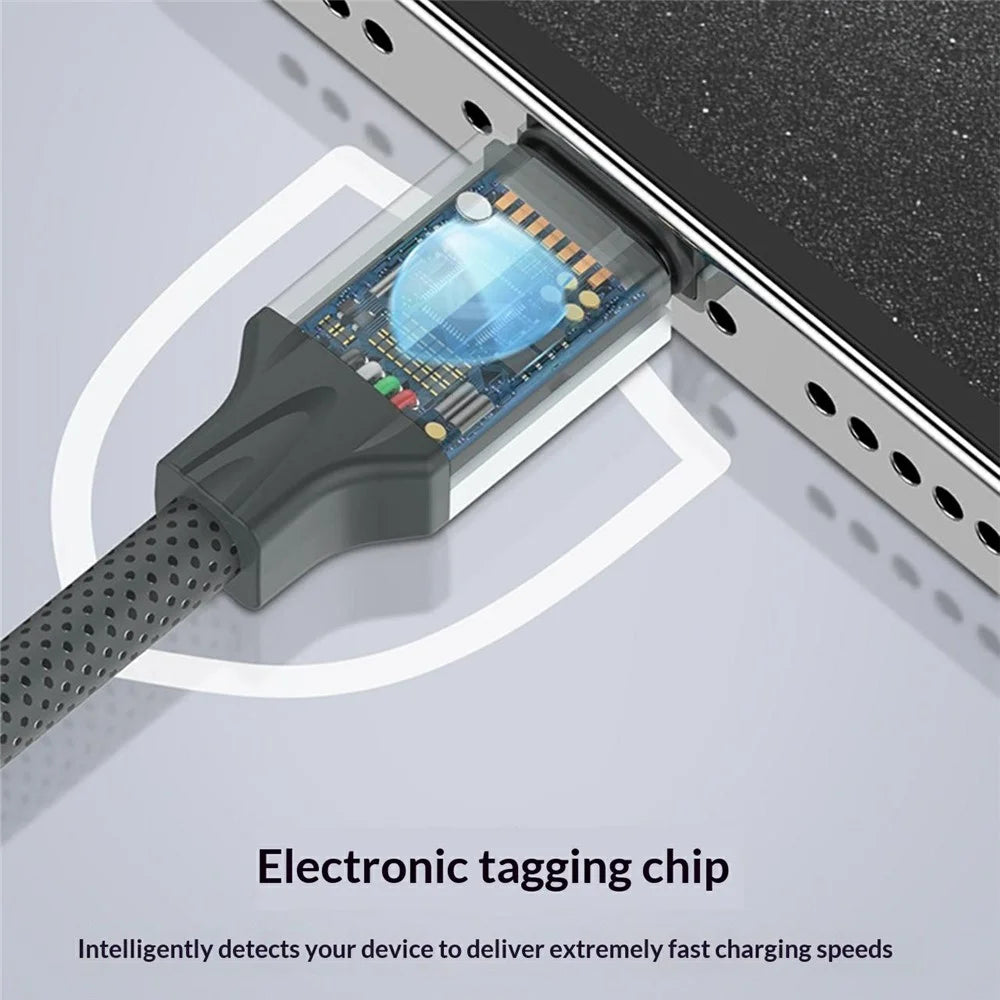 LDNIO LC442i 2m Type-C to Lightning Cable 30W PD Fast Charging Braided Data Cable for iPhone iPad - Grey - 4