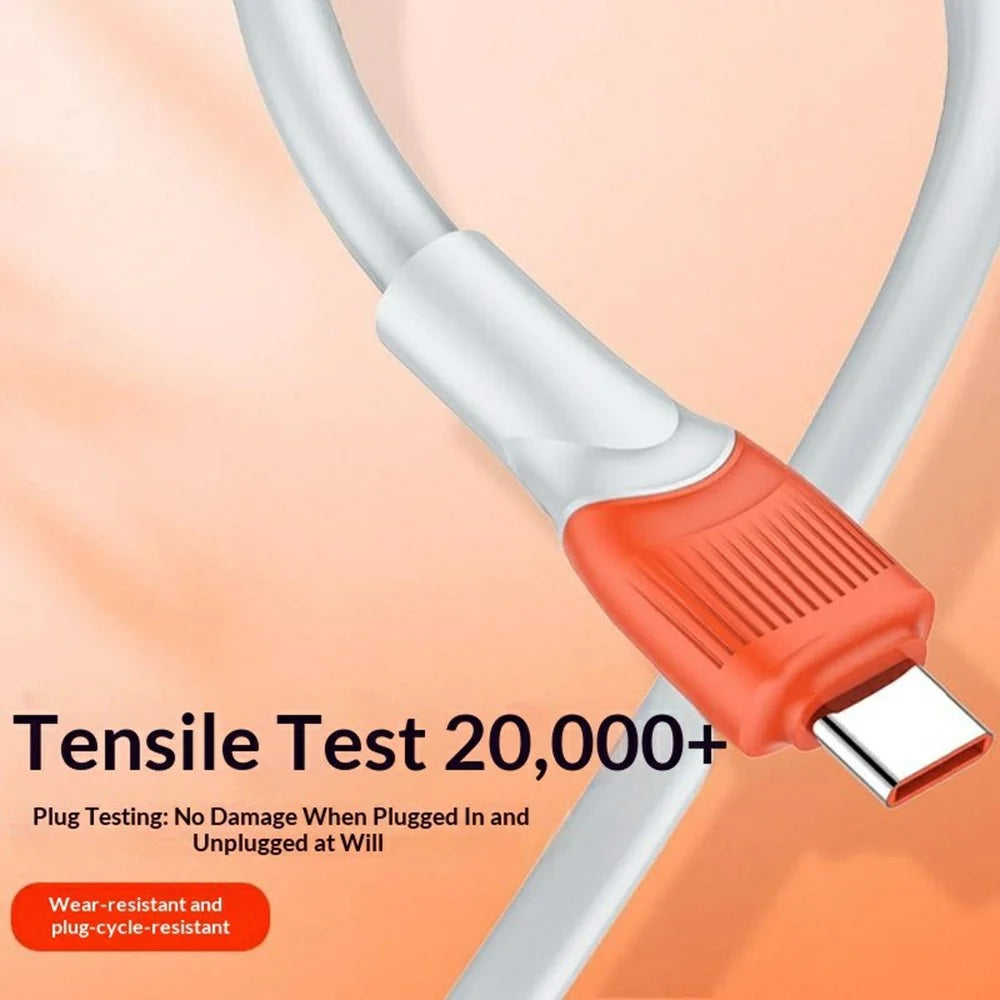 LDNIO LC601C 1m 100W Super Fast Charging Cable Type-C to Type-C Braided Data Cable for Phones Laptops - Orange - 2