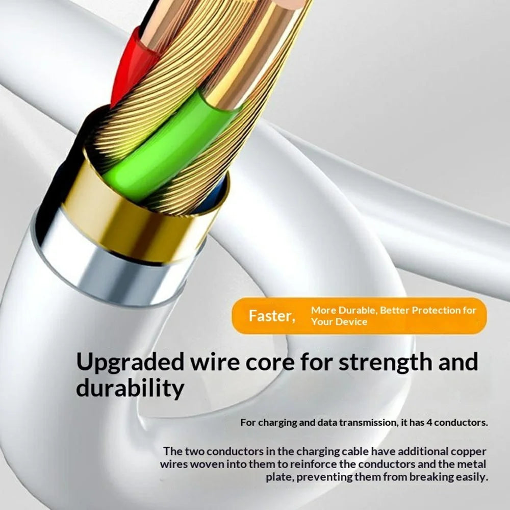 LDNIO LC601C 1m 100W Super Fast Charging Cable Type-C to Type-C Braided Data Cable for Phones Laptops - Orange - 3
