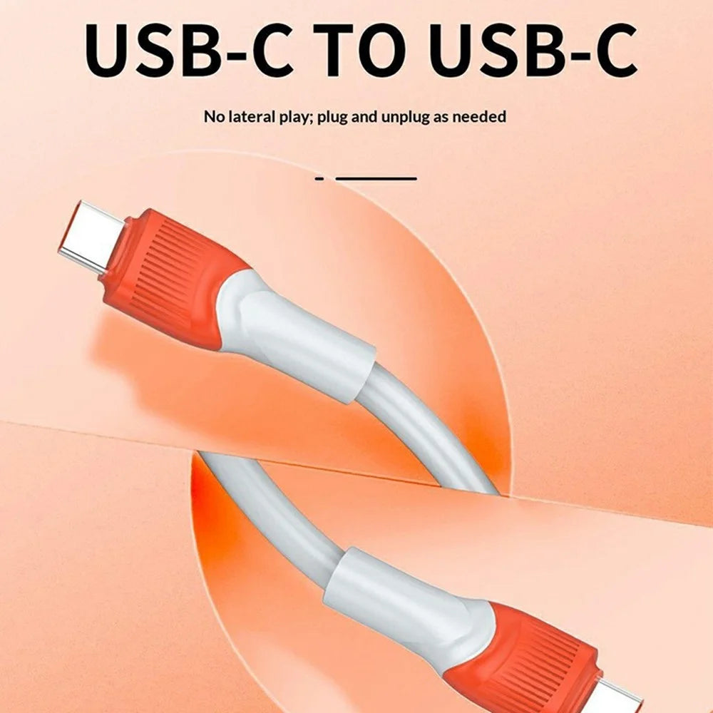 LDNIO LC601C 1m 100W Super Fast Charging Cable Type-C to Type-C Braided Data Cable for Phones Laptops - Orange - 6