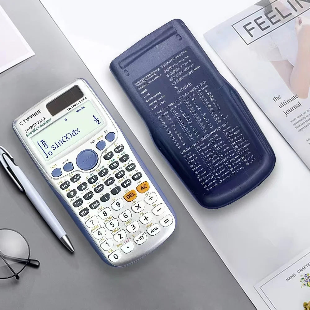 CTIFREE Scientific Calculator with LCD Display for Students 417 Functions Matrix Complex Number Equation Solver - Silver - 2