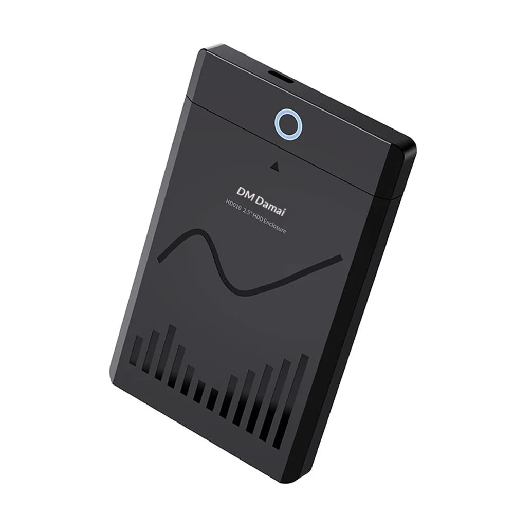 DM HD010 2.5 Inch Type-C USB3.2 Gen1 External Hard Drive Enclosure 5Gbps High Speed Transfer for SATA HDD SSD - Black - 2