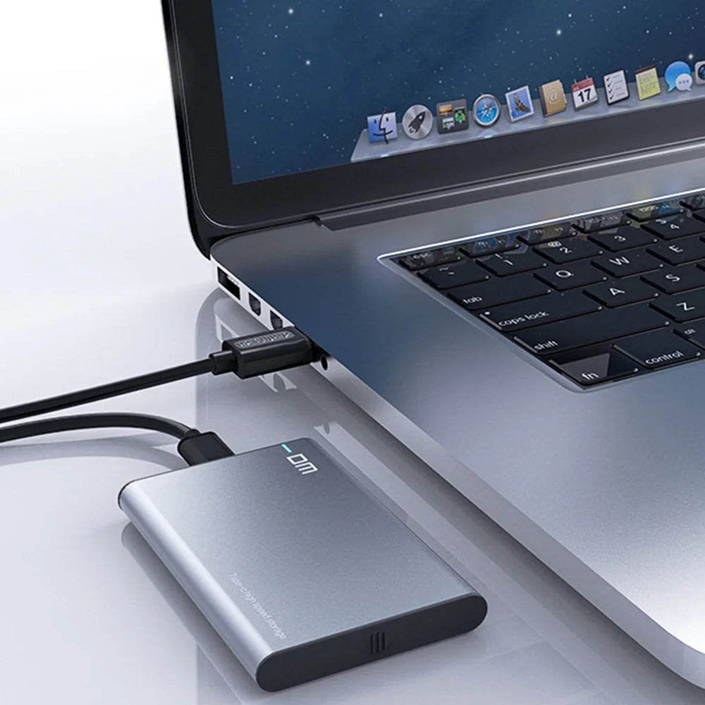 DM HD002 Type-C to SATA 3.0 Aluminum Alloy External Hard Drive Enclosure 5Gbps High Speed Transfer 2.5 Inch USB 3.0 SSD HDD Case - Grey Black - 2