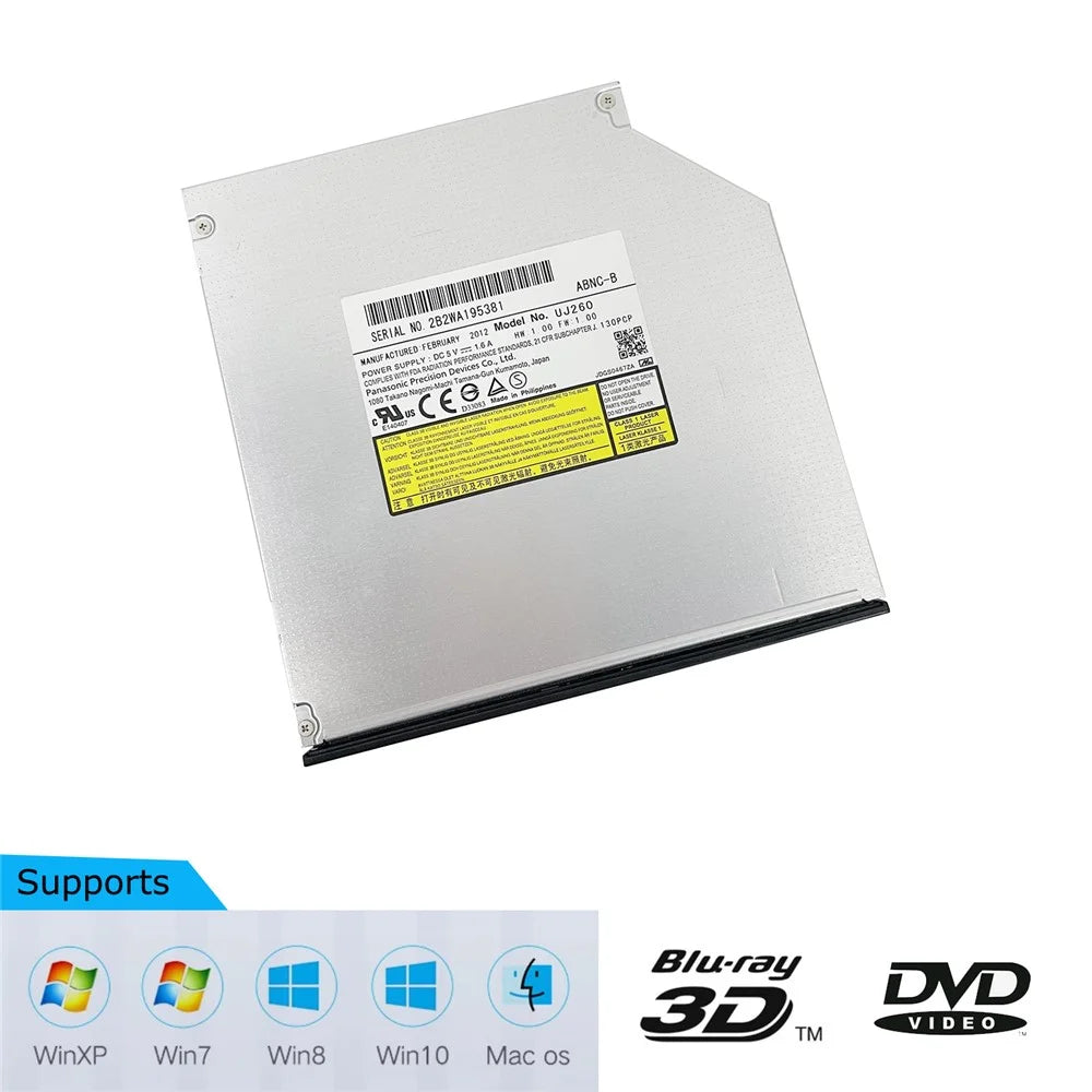 UJ-260 Internal Laptop Optical Drive SATA Slot-In DVD / CD / Blu-Ray Reader Writer for Windows / Mac - 2