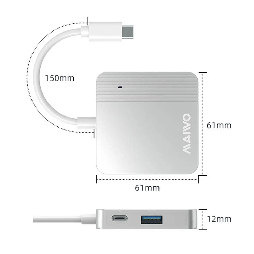 MAIWO KH1702 5 in 1 USB-C Hub USB 3.2 Gen2 PD 100W Fast Charging HD Adapter Expansion Dock - 7