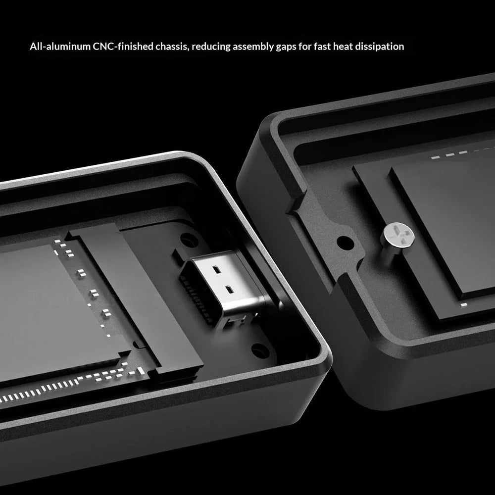 THERMALRIGHT HR-EB109 C M.2 NVMe SSD Enclosure USB 3.2 Gen2 10Gbps Type-C Cable Aluminum Alloy CNC External Hard Drive Case - Black - 3