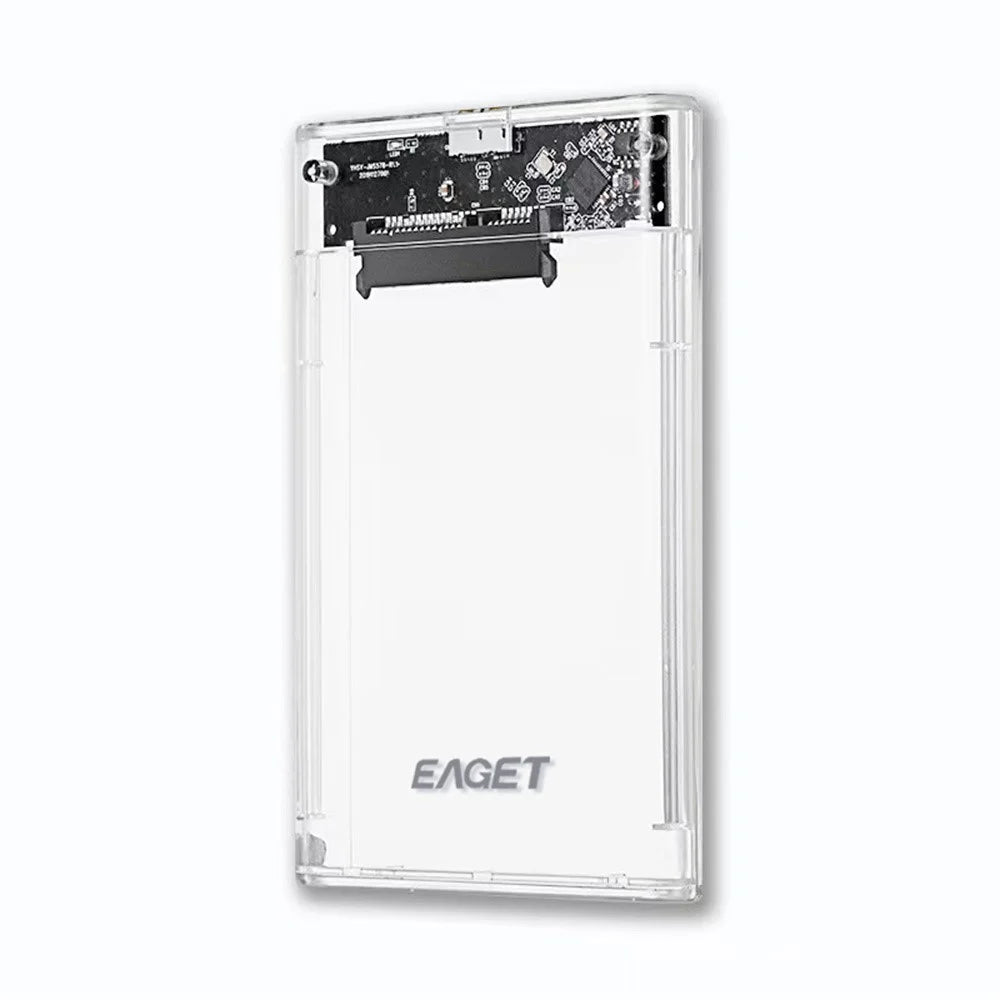 EAGET E10 2.5 Inch SSD HDD Enclosure SATA to USB 3.0 Transparent Tool-Free Installation Hard Drive Enclosure - Black - 1