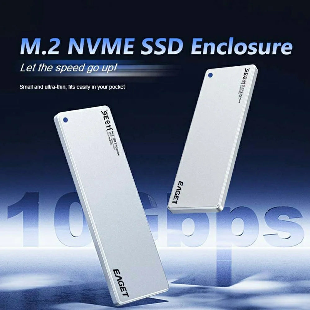 EAGET SE811N M.2 NVMe SSD Enclosure Type-C 10Gbps Aluminum Alloy External Hard Drive Case Support 8TB Max - 3