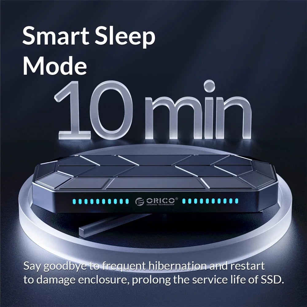ORICO M2VG01-C3 RGB M2 SSD Case NVME Cabinet M.2 for USB Type C 3.1 Gen2 10Gbps SSD Cool Box Style Game M.2 SSD Case - 7