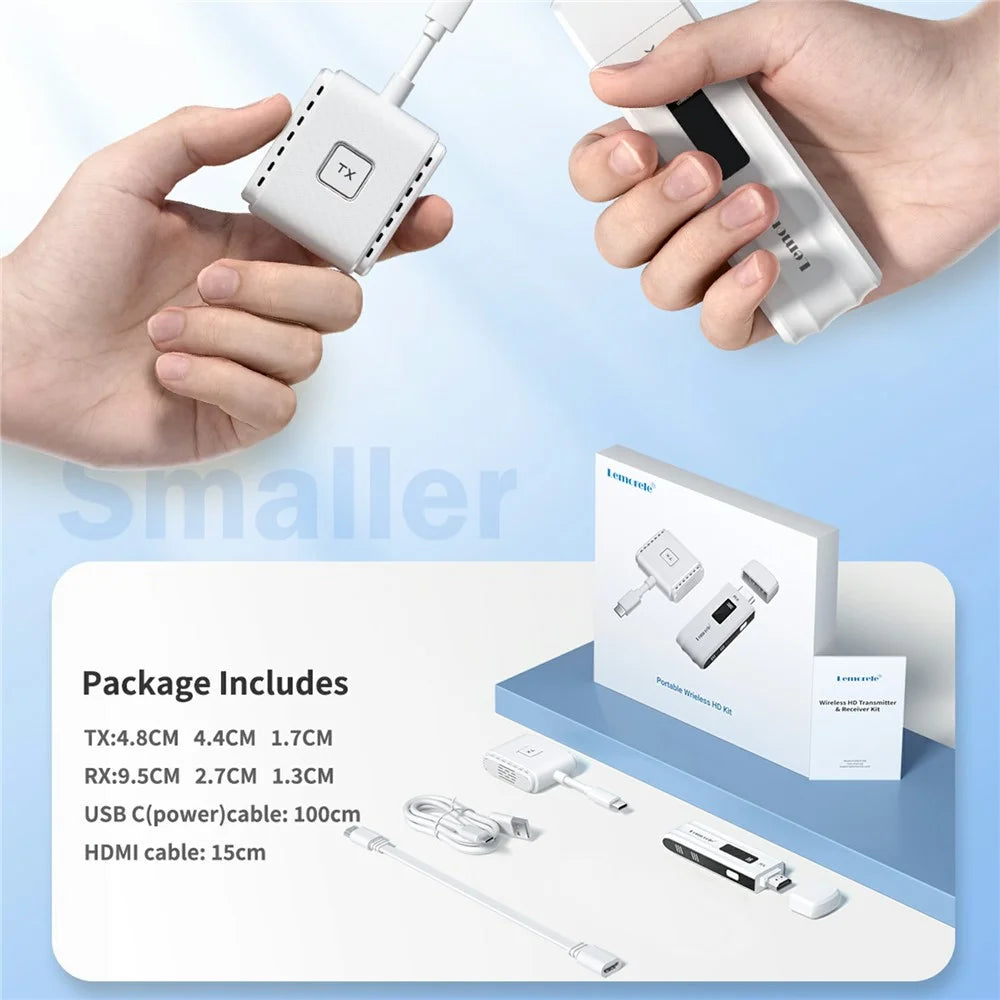 LEMORELE P300 Wireless HD Transmitter / Receiver Adapter HDTV Video Streaming System Support 1080P - 6