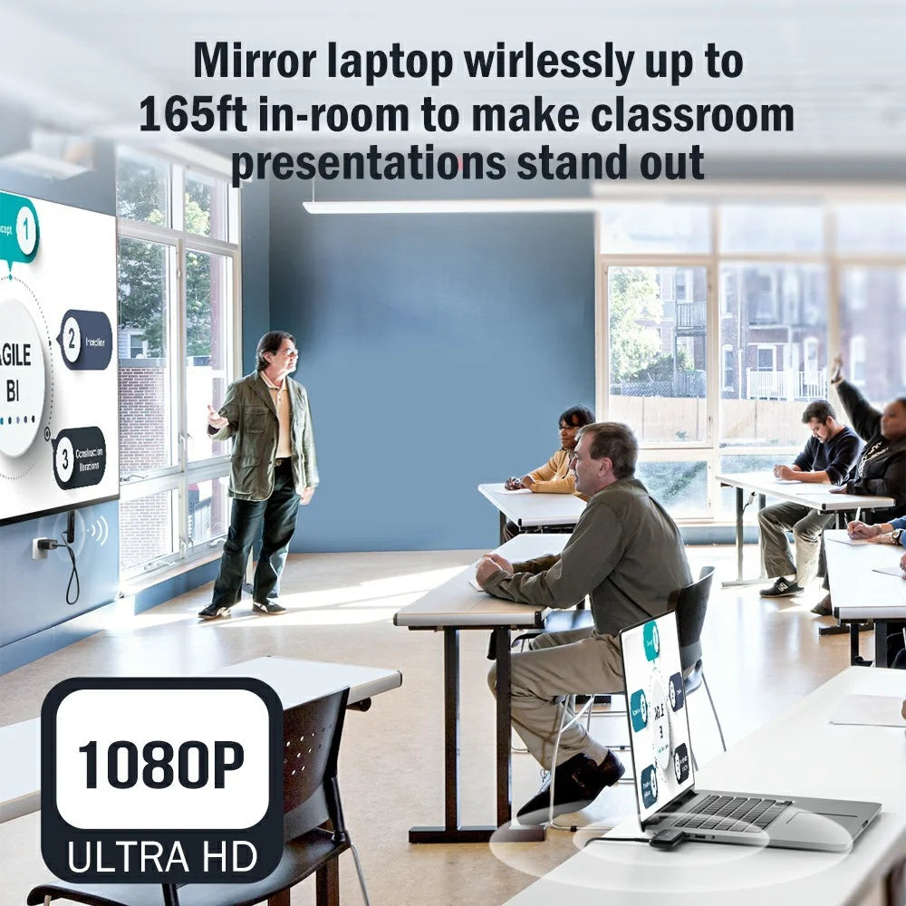 LEMORELE G57 50m Range HDTV Wireless Same-Frequency Transmitter 1080P 2.4GHz / 5GHz WiFi Screen Mirroring Device For Meetings Teaching Home - 4
